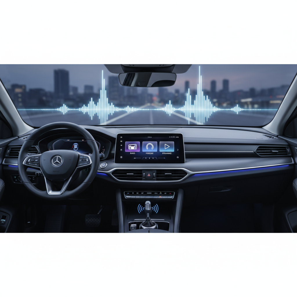 Áudio no carro: rádio, streaming e podcasts